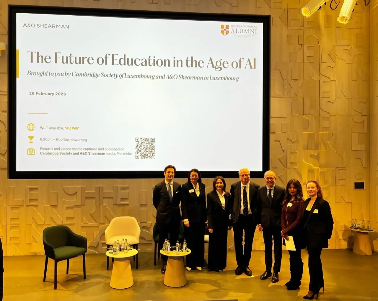With panellists and hosts after the event