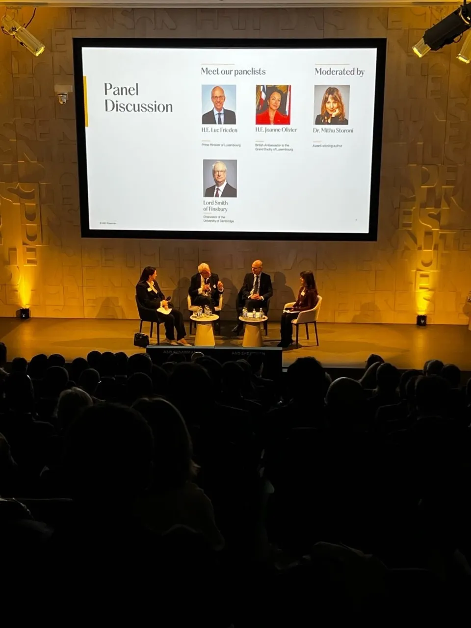 Panel introduction slide — The Future of Education in the Age of AI, Luxembourg